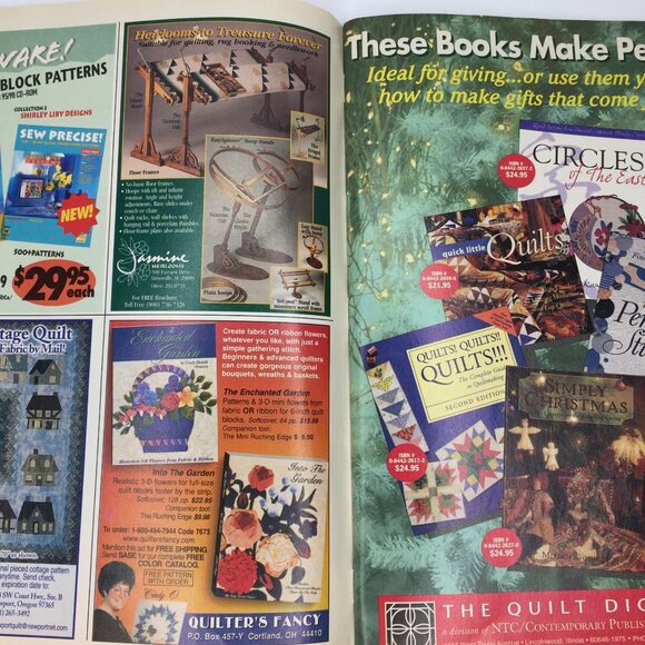 Quilters Newsletter Quilt It For December 1998 Christmas Magazine Quilting Patte - Picture 3 of 12